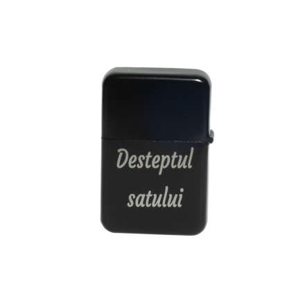 Brichetă metalică neagră personalizată cu poză și text
